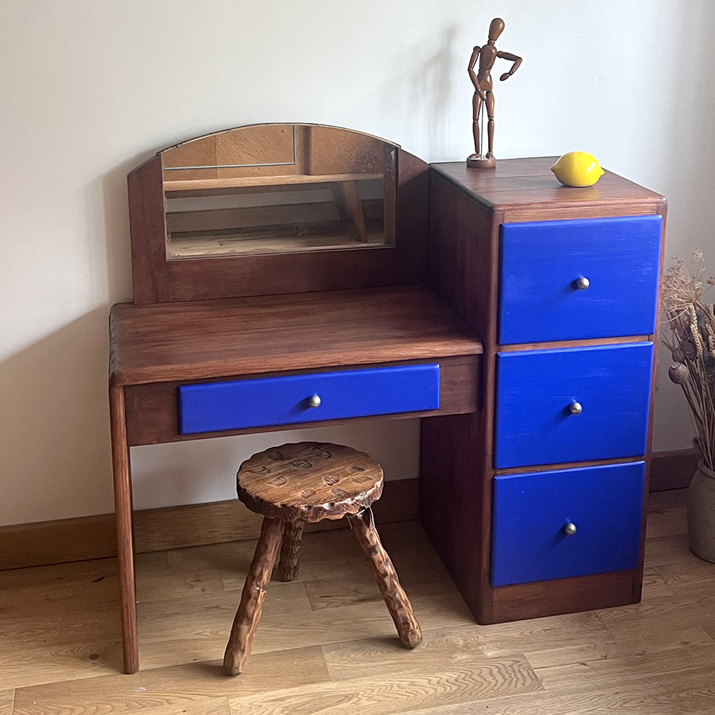 Commode vintage enfant bleu Klein