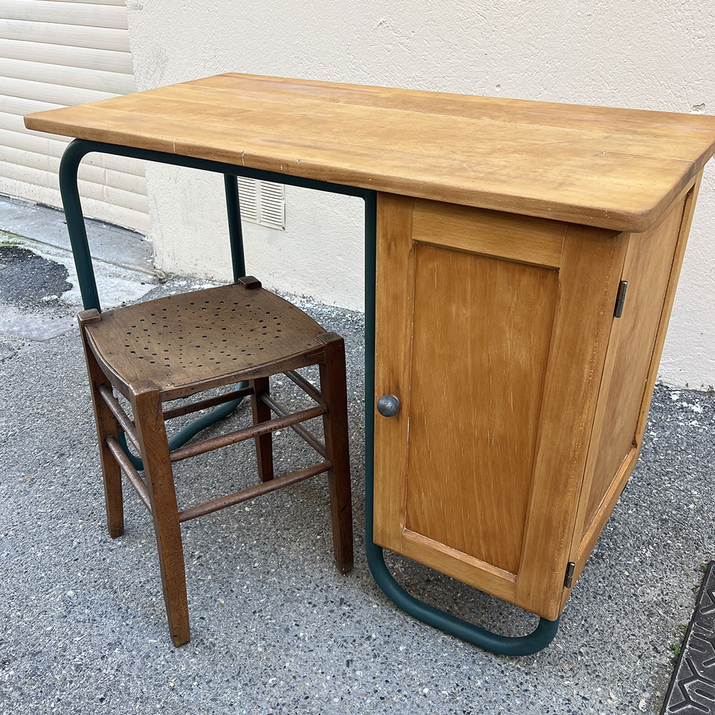 Bureau vintage des années 50, esprit Jacques Hitier rénové par l'Atelier Joseph et Honoré