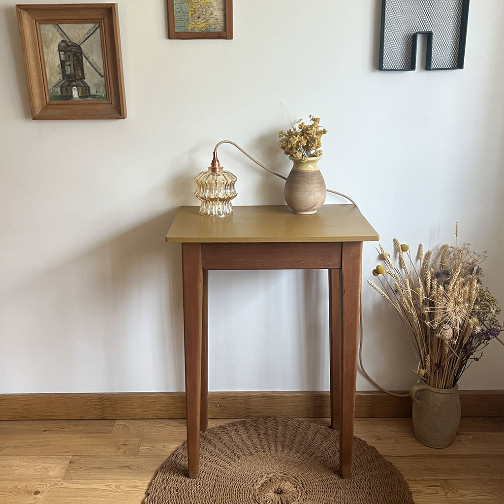 Table haute vintage rénovée par l'Atelier Joseph et Honoré